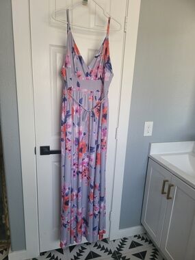 SWAK Floral Lavender Pink Blue Dress